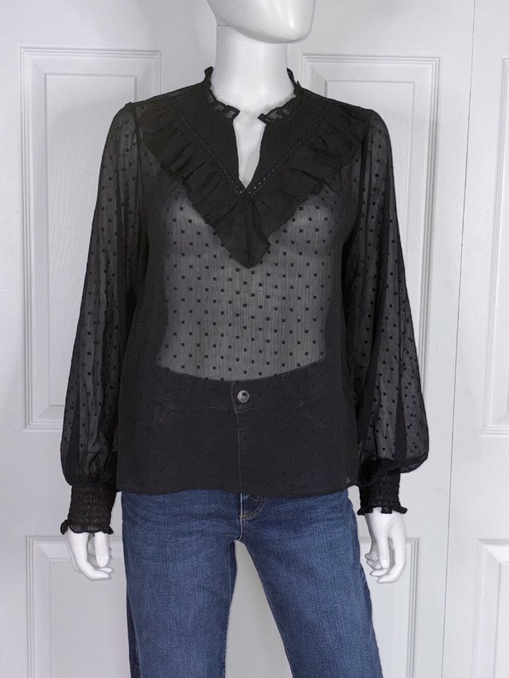 RACHEL ZOE women's black blouse medium